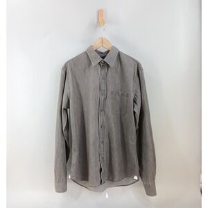 Teddy Stratford Zip Fit Shirt Mens 3 Medium Grey Cotton Button Down Handmade
